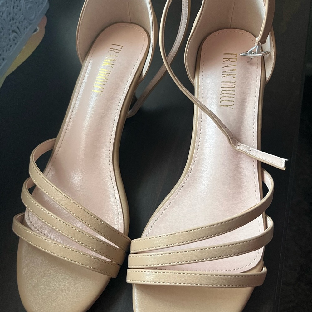 Franco Sarto Beige Strappy Heels